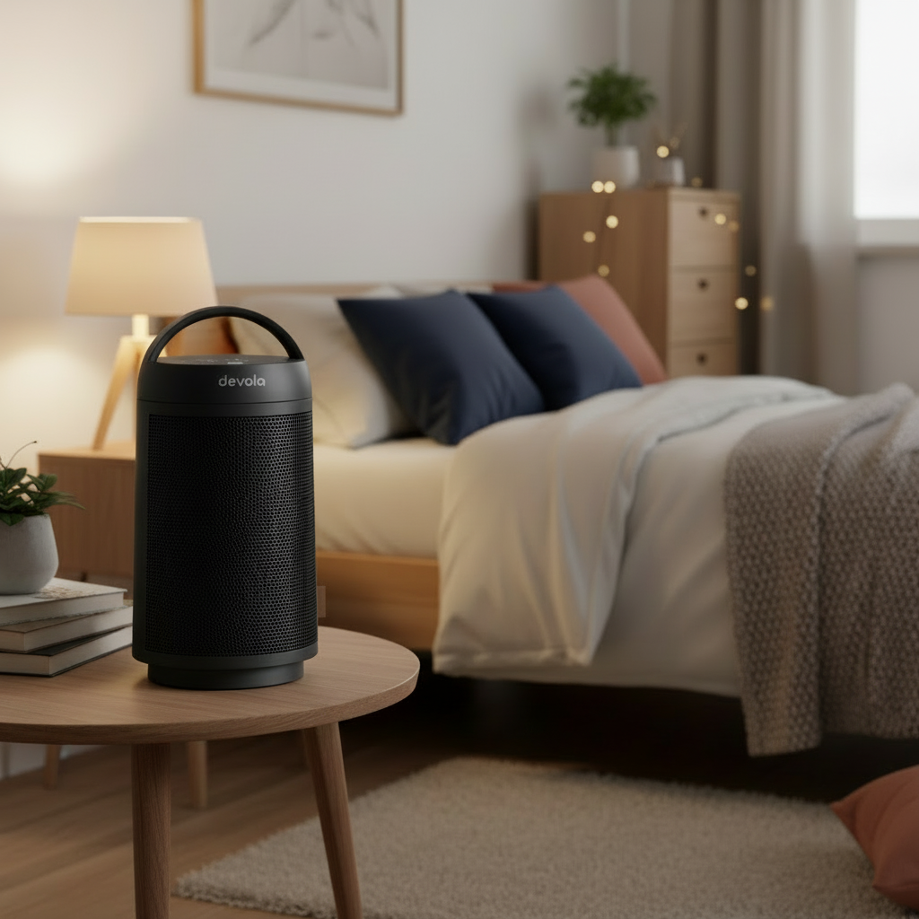 Devola 1500W Portable Ceramic Fan Heater, Black  - DVSFH15BB