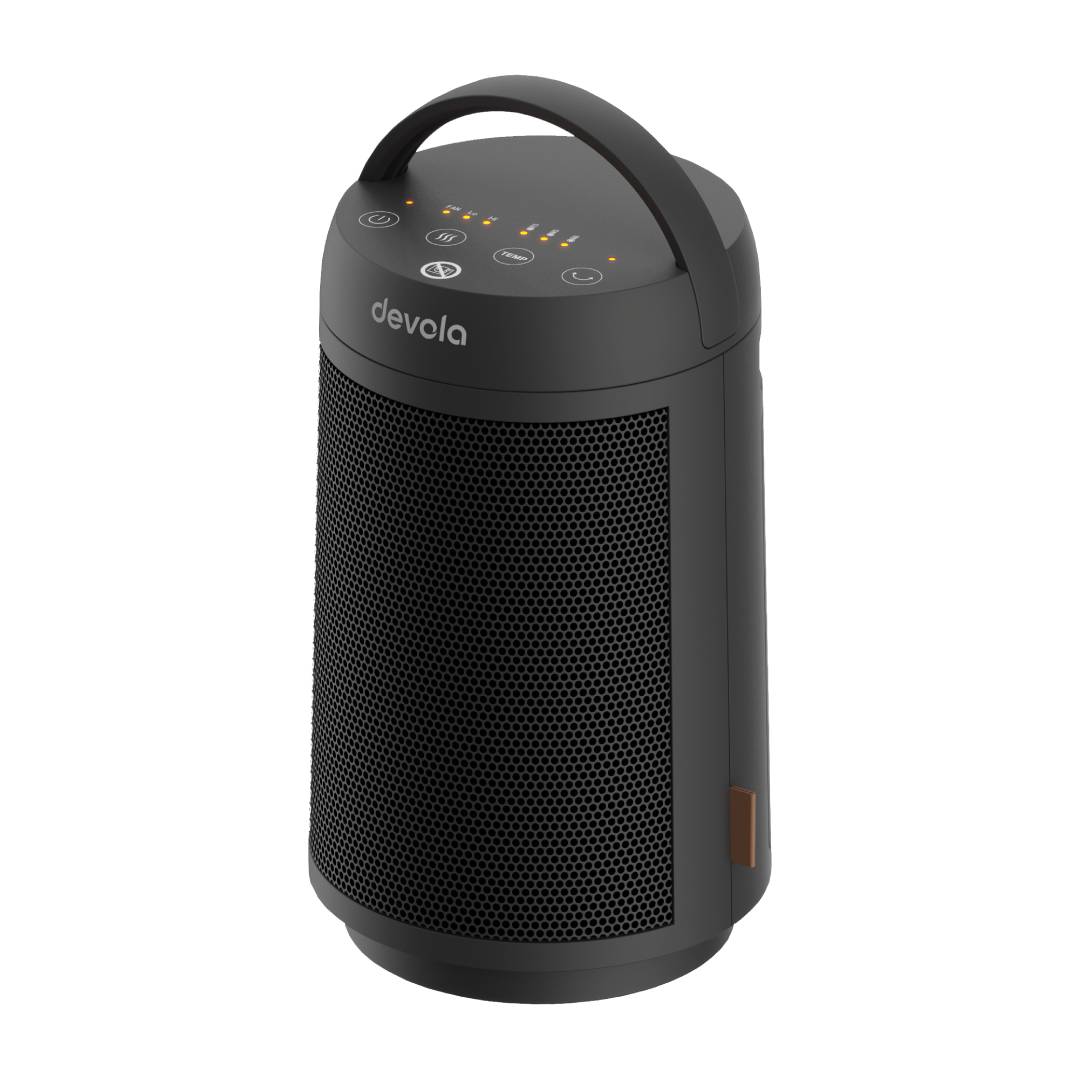 Devola 1500W Portable Ceramic Fan Heater, Black  - DVSFH15BB