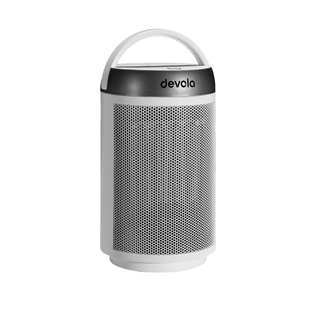 Devola 1500W Portable Ceramic Fan Heater, White & Silver - DVSFH15WS