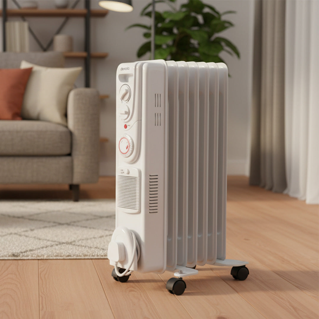 Devola 2000W Oil Filled Radiator (White) - DVSOR7F20W