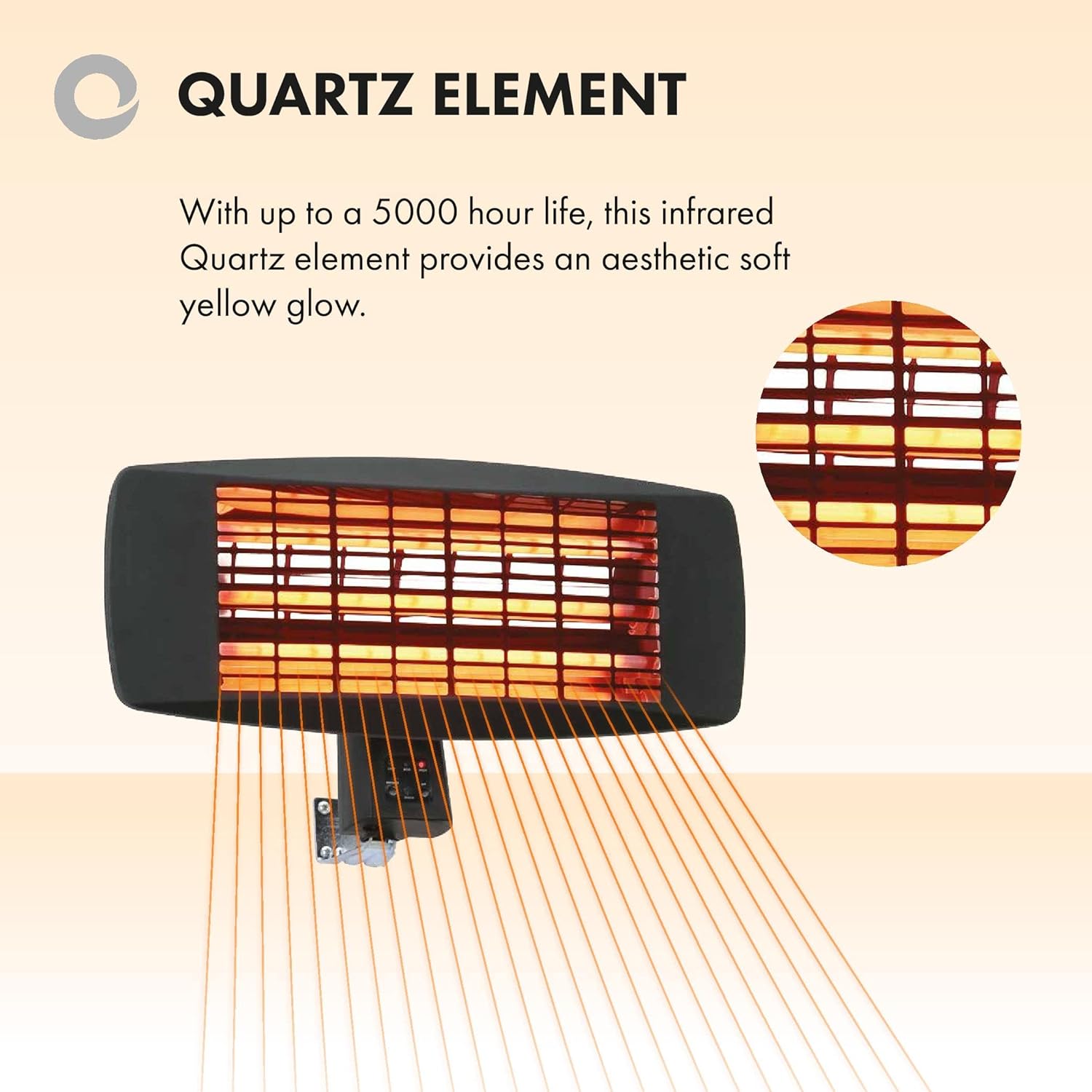 Devola Core 2kW Wall Mounted Patio Heater Square with Remote - DVSPH20WMB