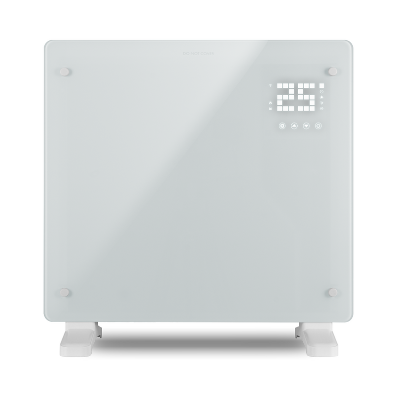 Devola Designer 0.5kW Smart Glass Panel Heater with Timer White - DVPW500WH, Image 1 of 10