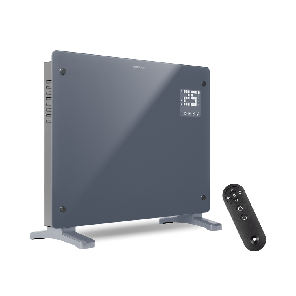 Devola 1500W Glass Panel Heater with Wifi app - Grey - DVPW1500G
