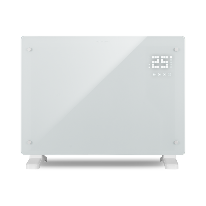 Devola Designer 1.5kW Smart Glass Panel Heater with Timer White - DVPW1500WH, Image 1 of 12