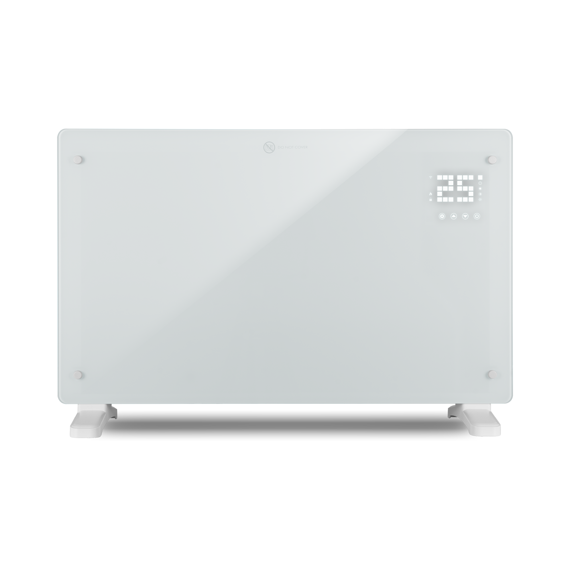 Devola Designer 2kW Smart Glass Panel Heater with Timer White -  DVPW2000WH