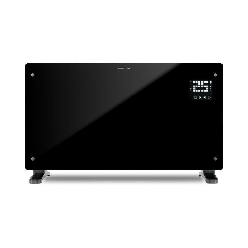 Devola Designer 2.5kW Smart Glass Panel Heater with Timer Black - DVPW2500B, Image 1 of 10