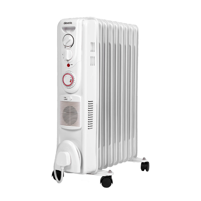 Devola 2500W Oil Filled Radiator (White) - DVSOR9F25W, Image 1 of 10