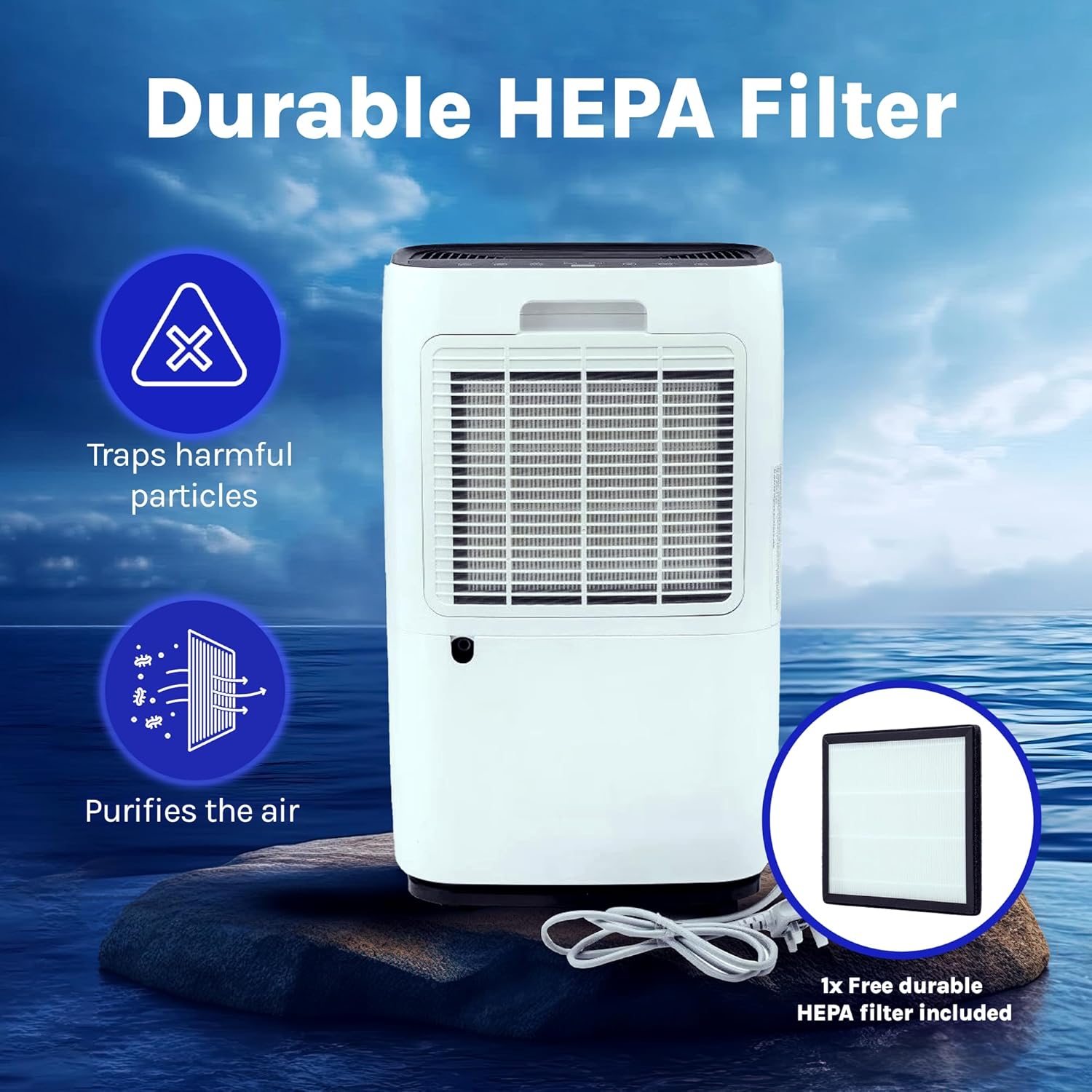 Devola 20L Compressor Dehumidifier & Air Purifier With HEPA Filter & Wi-Fi - DV20LWF