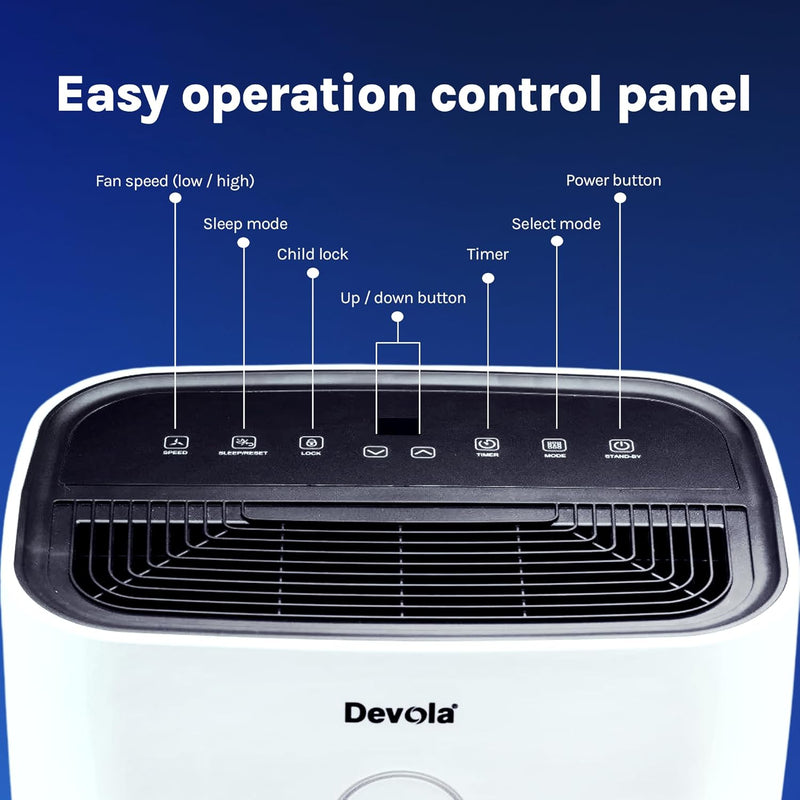 Devola 20L Compressor Dehumidifier & Air Purifier With HEPA Filter - DV20L, Image 14 of 15