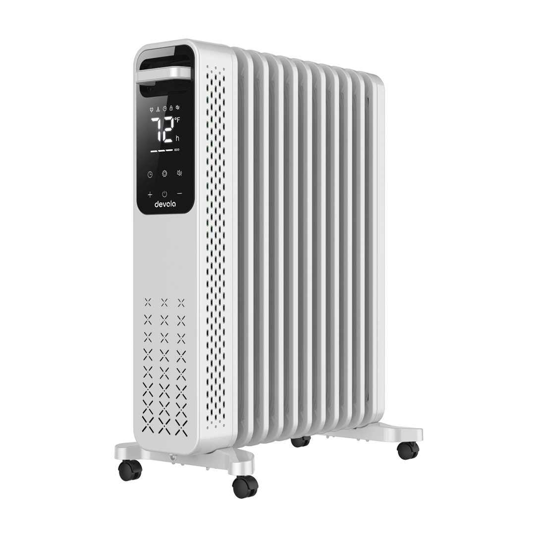 Devola 2500W Oil Filled Radiator 11 Fin, White - DVOFR2500W