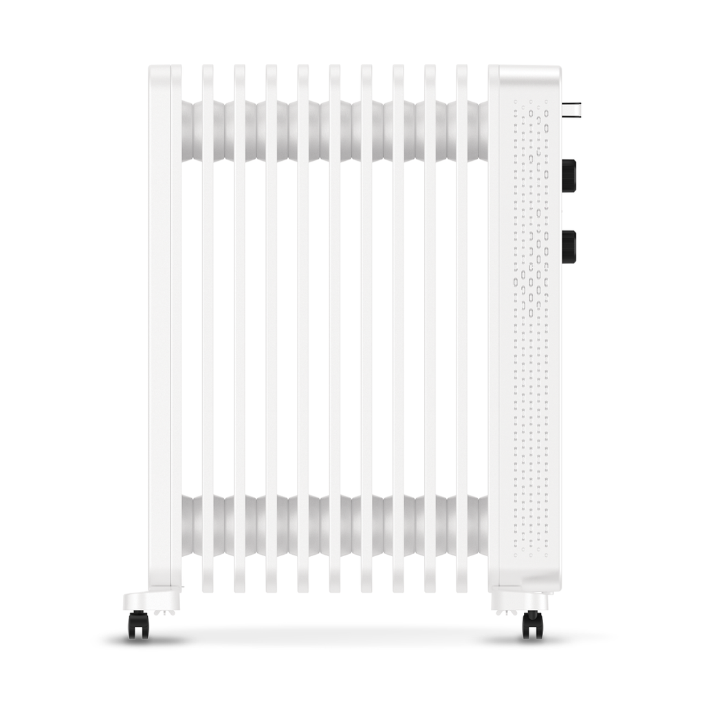 Devola 2500W Oil Filled Radiator with Mechanical Timer, White - DVOFRM2500W