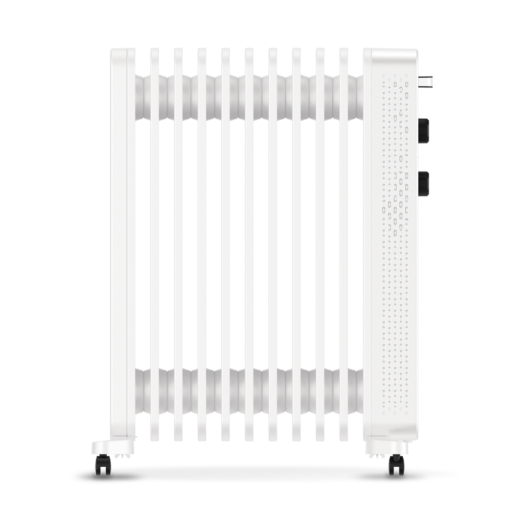 Devola 2500W Oil Filled Radiator with Mechanical Timer, White - DVOFRM2500W