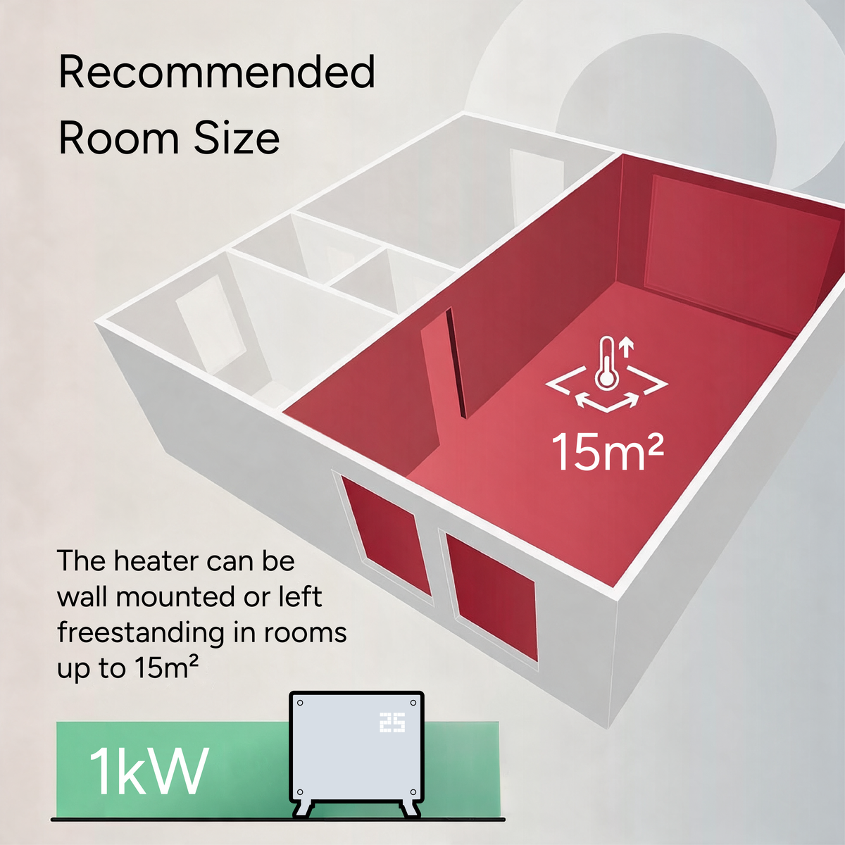 Devola 1000W Glass Panel Heater with Wifi app - White - DVPW1000WH