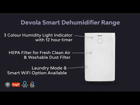 Devola 20L Compressor Dehumidifier & Air Purifier With HEPA Filter - DV20L