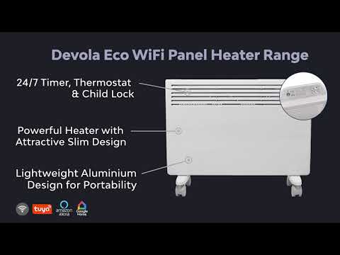 Devola 2kW Eco Panel Heater - Black - DVM20B