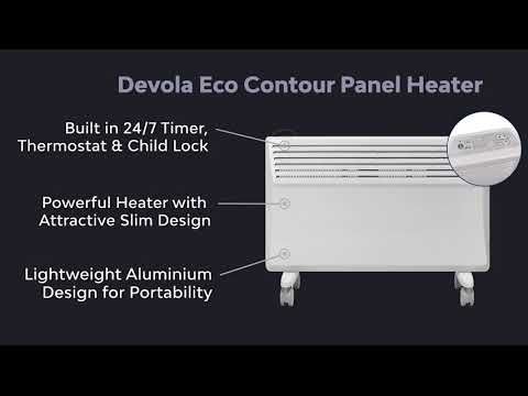 Devola 500W Panel Heater with 7 Day Timer IP24 - White - DVS500W