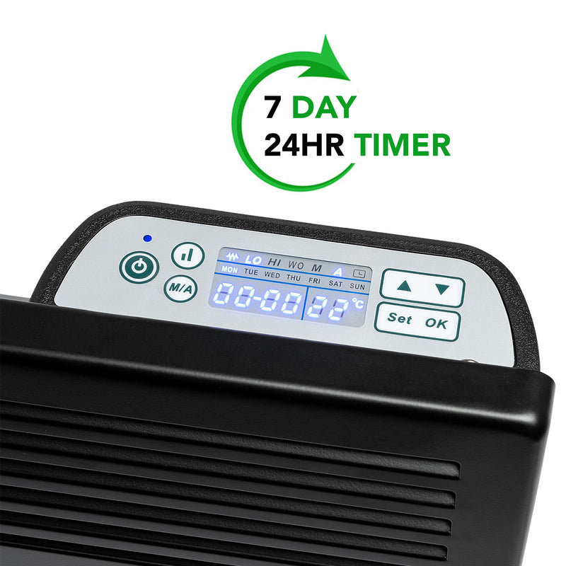 Devola 2.4kW Eco Panel Heater - Black - DVM24B, Image 3 of 7