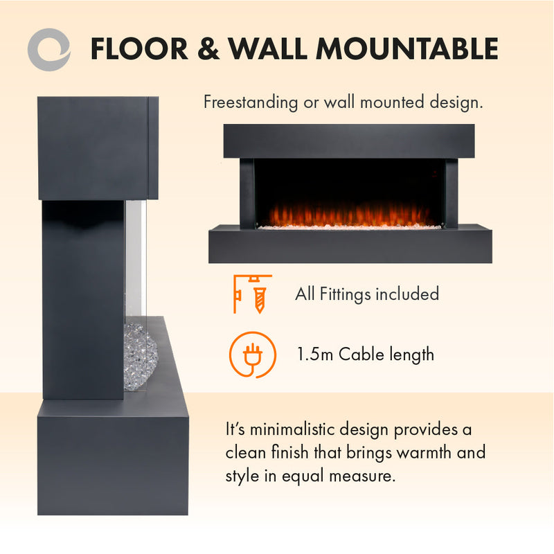 Devola Ewell 2kW Electric Fireplace Suite – DVWF203G, Image 5 of 10