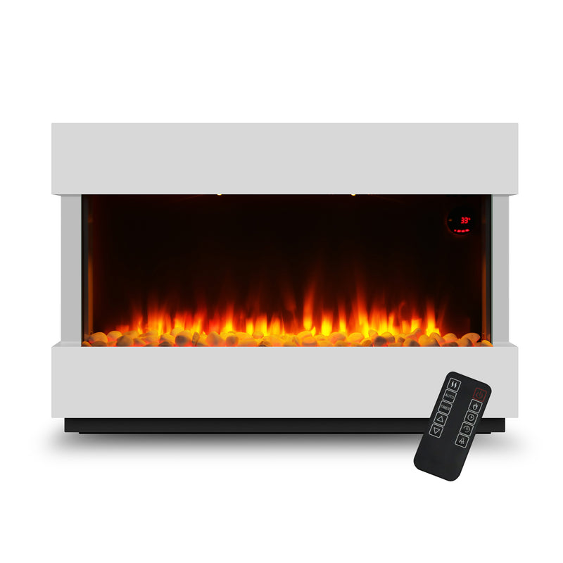 Devola 2kW Electric Fireplace Suite White 580x928mm - DVWFL2000WH
