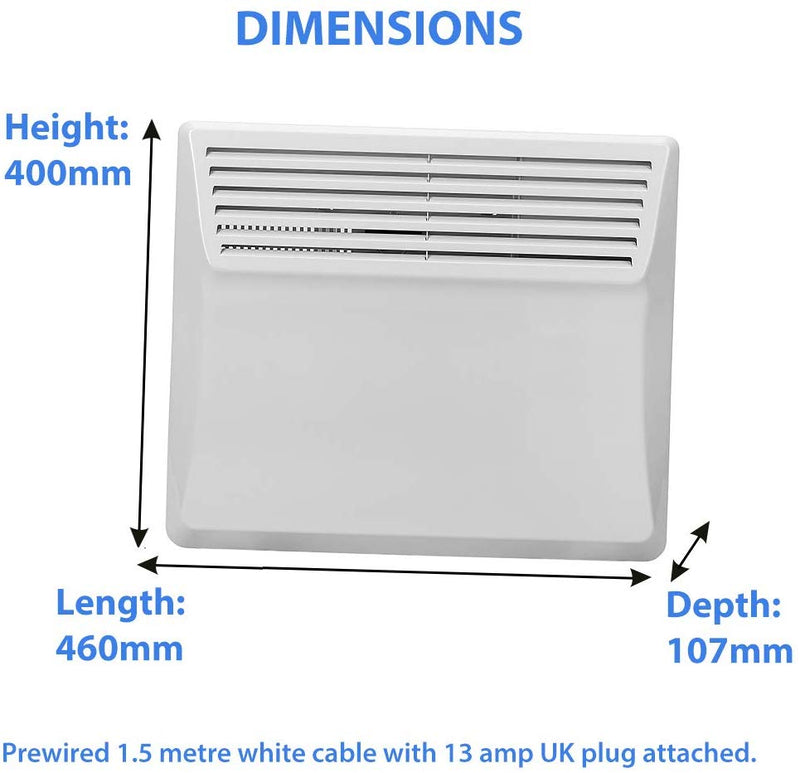 Devola-B 500W Panel Heater with 7 Day Timer IP24 - White - DVS500W, Image 4 of 7