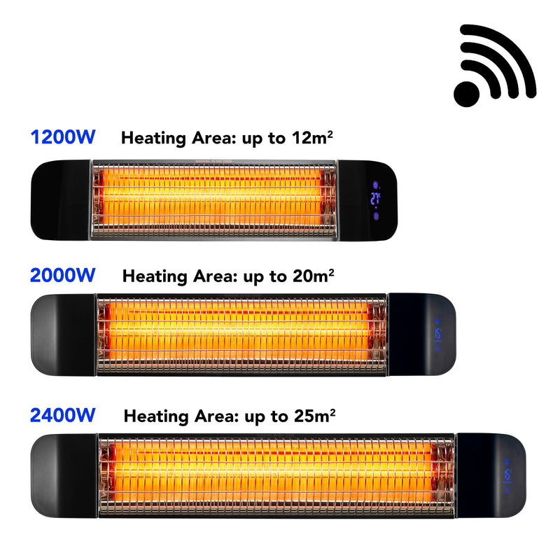 Devola 2000W Wi-Fi Patio Radiant Heater - Black - DVPH2000B, Image 6 of 9