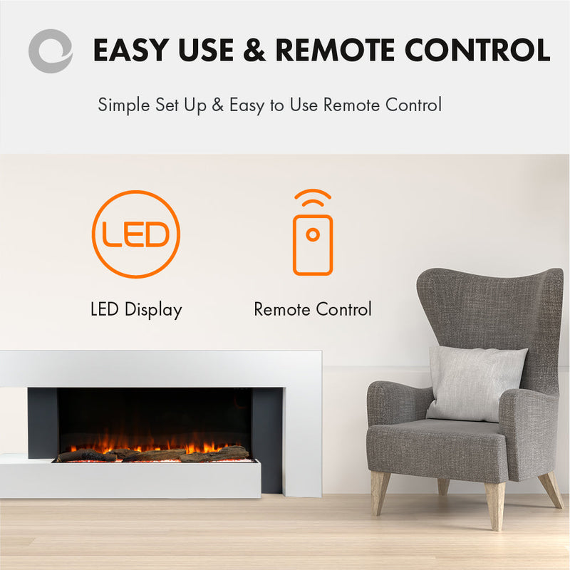 Devola Dorking 2kW Electric Fireplace Suite – DVWF202GW, Image 7 of 10