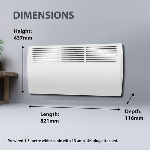 Devola Classic 1.5kw Panel Heater With 24hr Timer - DVC1500W, Image 4 of 8