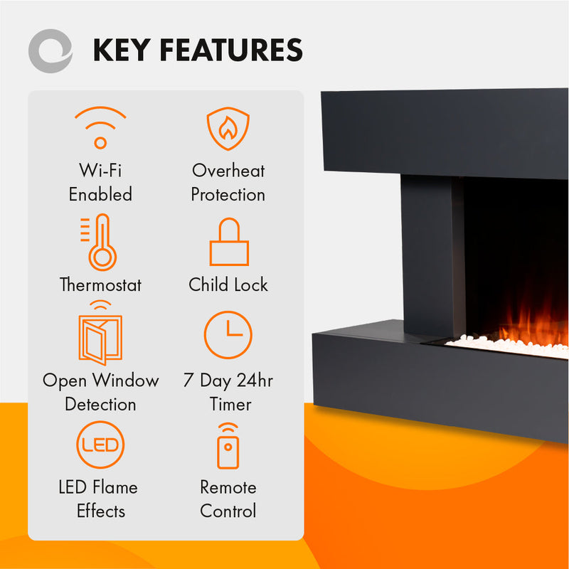 Devola Dorking 2kW Electric Fireplace Suite – DVWF202GW, Image 2 of 10