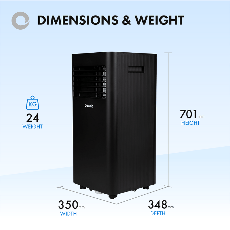 Devola Portable Air Conditioner with Wifi and Window Kit - 9000BTU - Black - DVAC09CB, Image 9 of 13