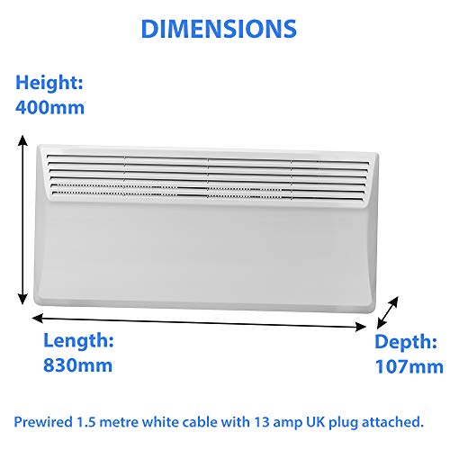 Devola-B 2000W Panel Heater with 7 Day Timer IP24 - White - DVS2000W, Image 4 of 7