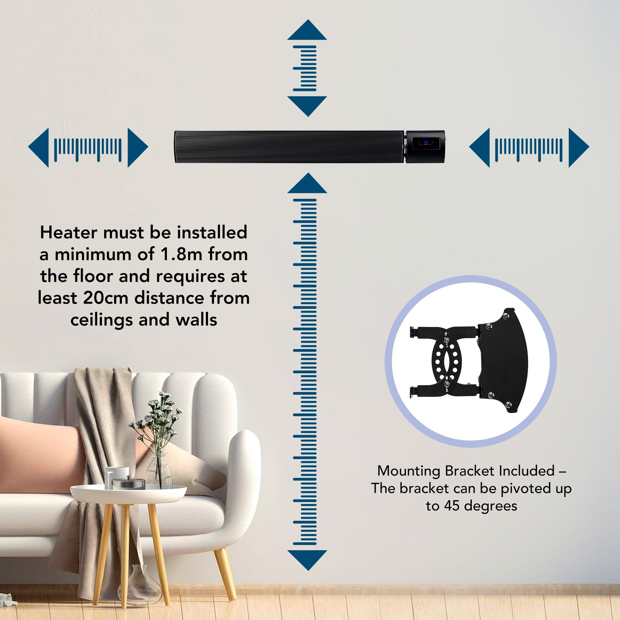 Devola 1.2KW Indoor and Outdoor Wi-Fi Radiant Heater - Black (UK) - DV ...