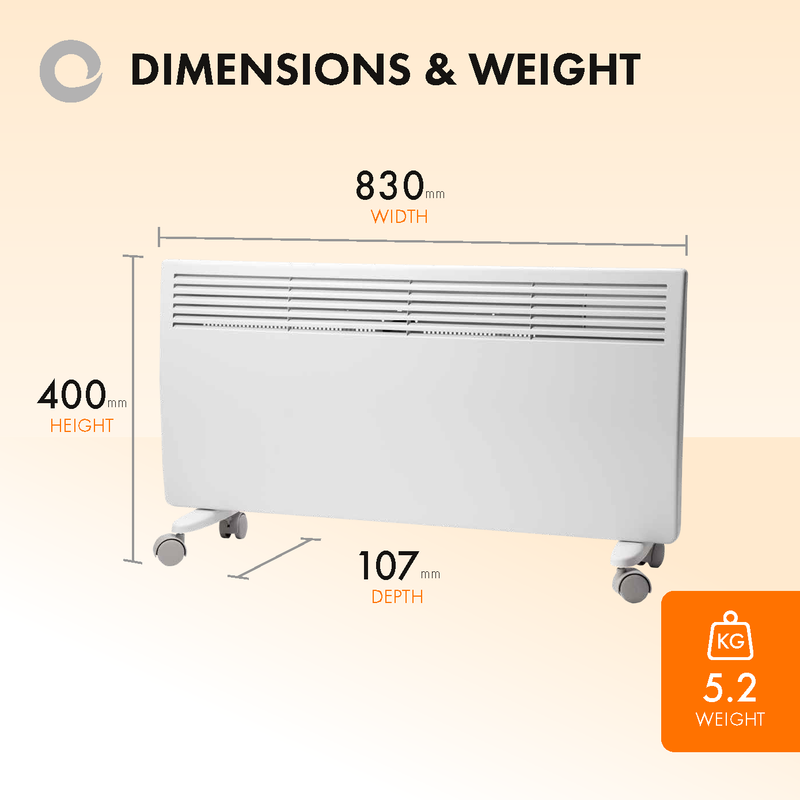 Devola-M 2000W Panel Heater with 7 Day Timer IP24 - White DVM2000W - D ...