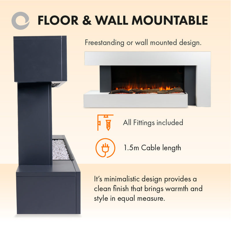 Devola Dorking 2kW Electric Fireplace Suite – DVWF202GW, Image 5 of 10