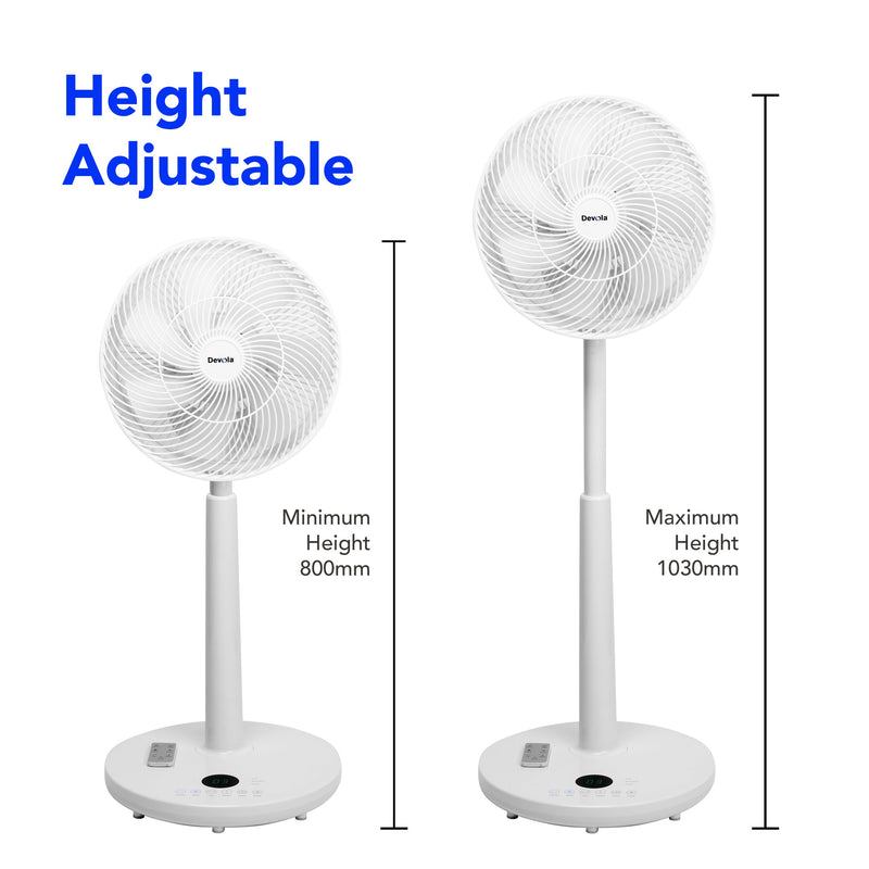 Devola Low Noise 30W 12 Speed 12-inch DC Pedestal Fan - White - DV12DCPFAN, Image 5 of 9