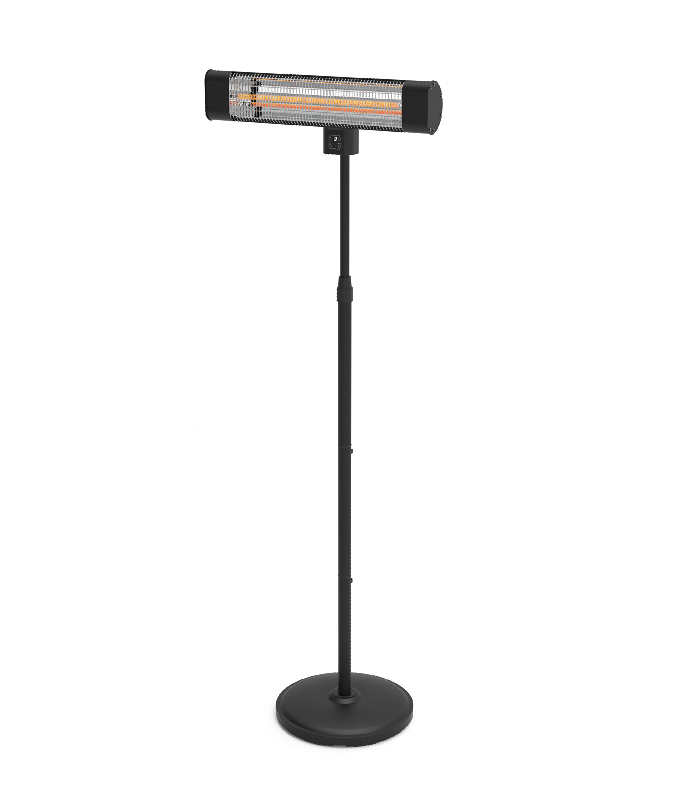 Devola Platinum 1.8kW Stand Mounted Patio Heater with Remote Control IP65 - Black - DVPH18PSMB, Image 1 of 9